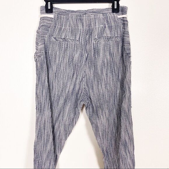 Free People Blue and White Striped Skinny Leg Cotton Soft Pants - Picture 5 of 8